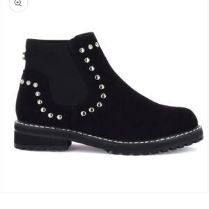 Seven For All Mankind Romanoff‎ Waterproof Ankle Boot Black with Studs 10 NWOB